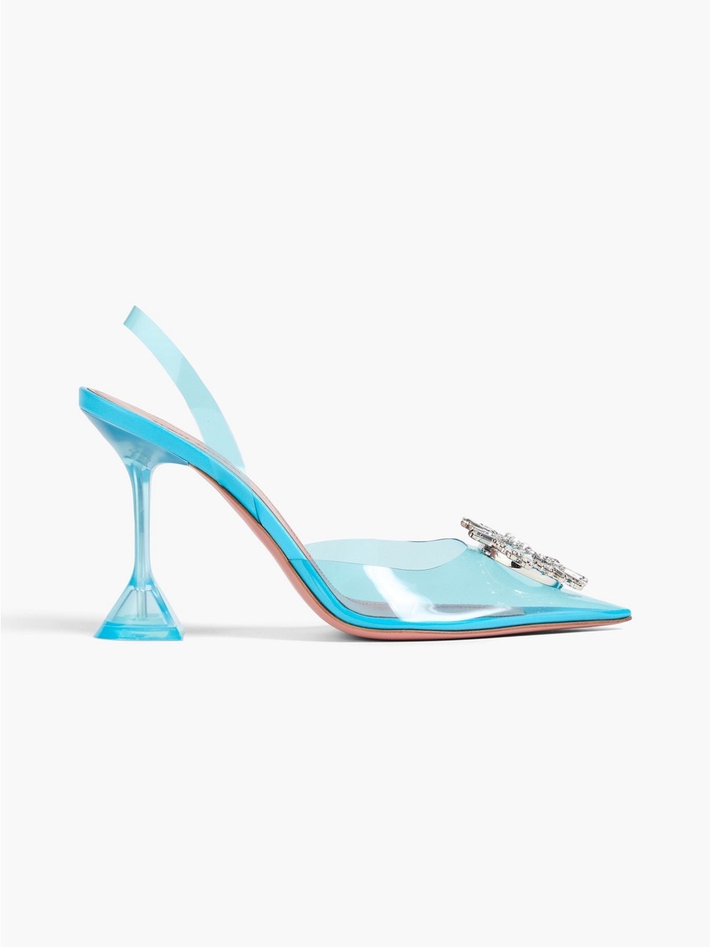 Amina Muaddi Begum Glass Crystal-Embellished PVC Slingback Pumps